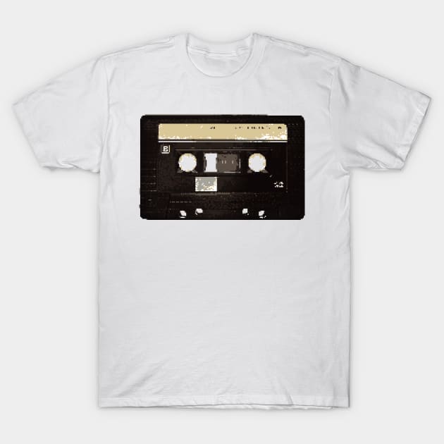 Pixel retro audio cassette T-Shirt by EvgeniiV